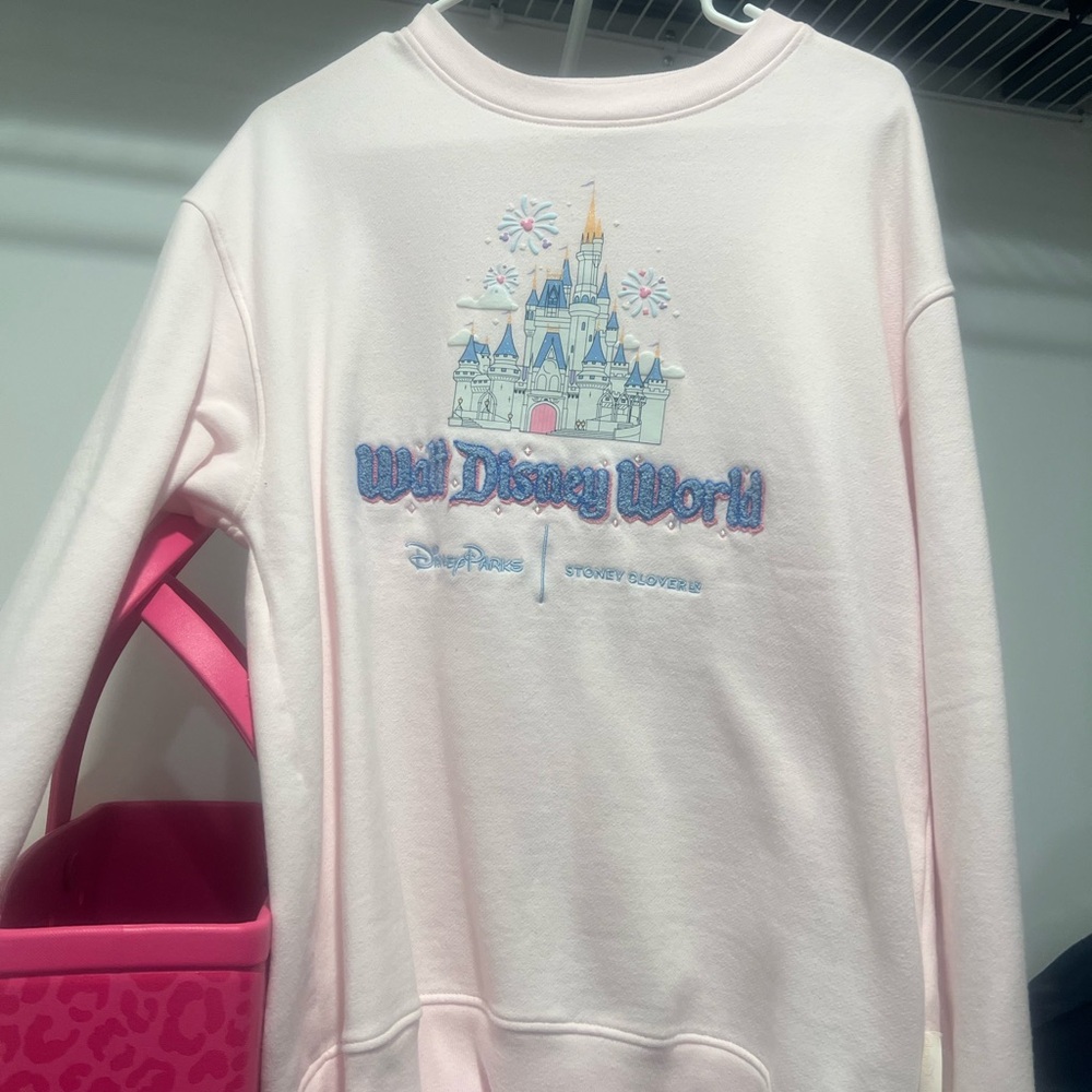 Stoney Clover Lane Light Pink Crewneck with Disney Parks Label
